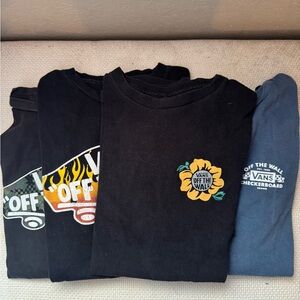 Vans Kids Black and Blue Graphic T-Shirts - set of 4